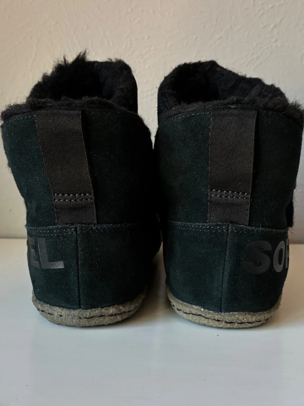 Sorel Faux Fur Booties | Women's 9 | Black Suede | Like New